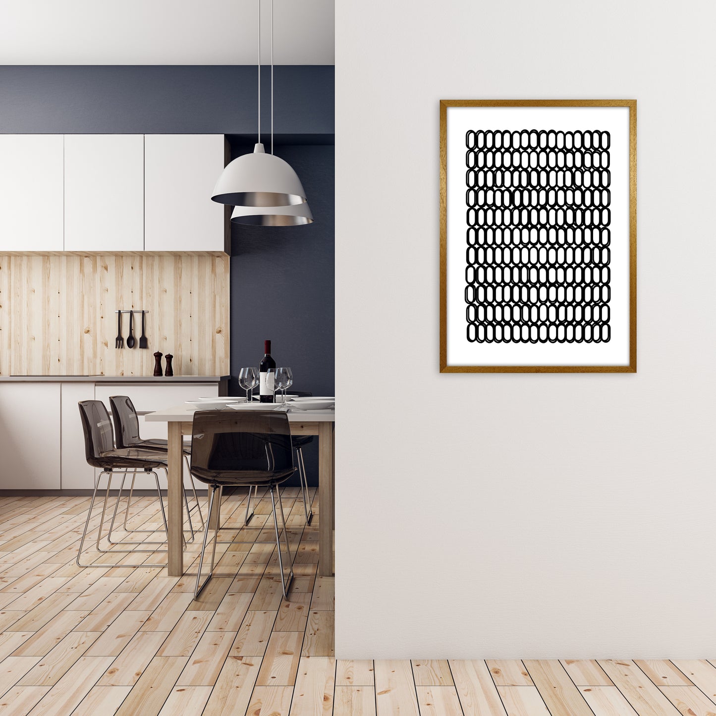 Black and White Oval Multi A1 Print Only