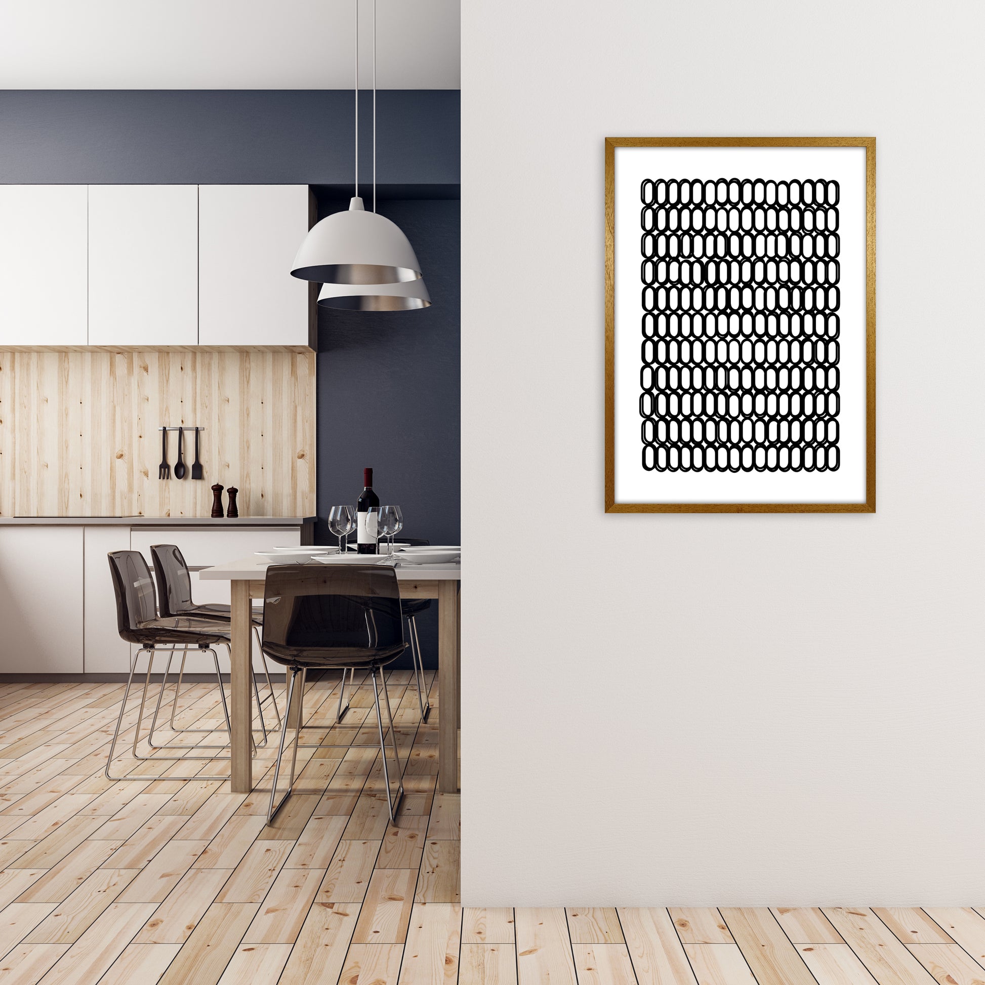 Black and White Oval Multi A1 Print Only