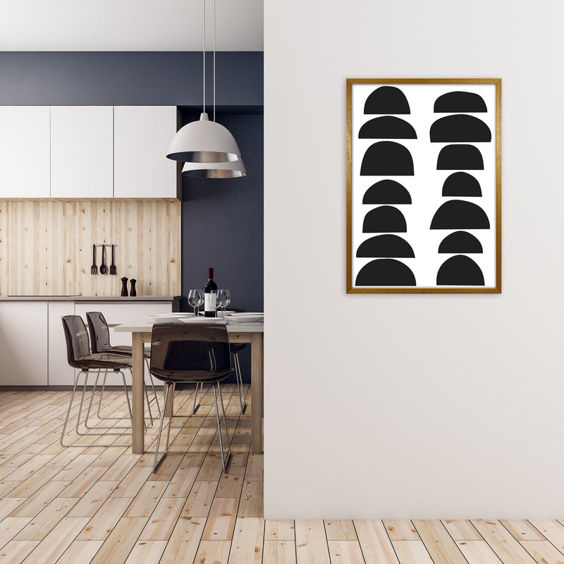 Black Half Circles Original A1 Print Only