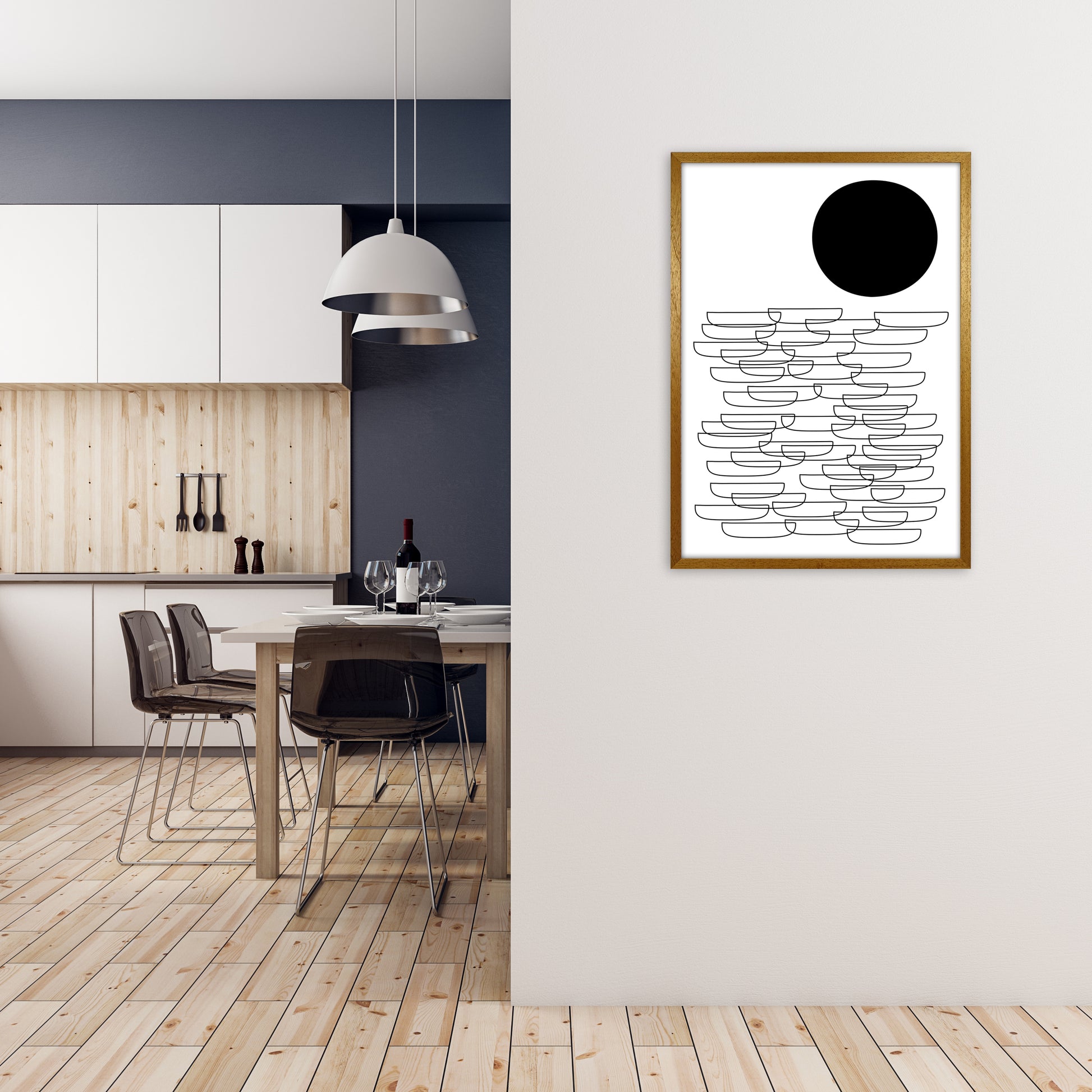 BW Abstract Landscape Original A1 Print Only