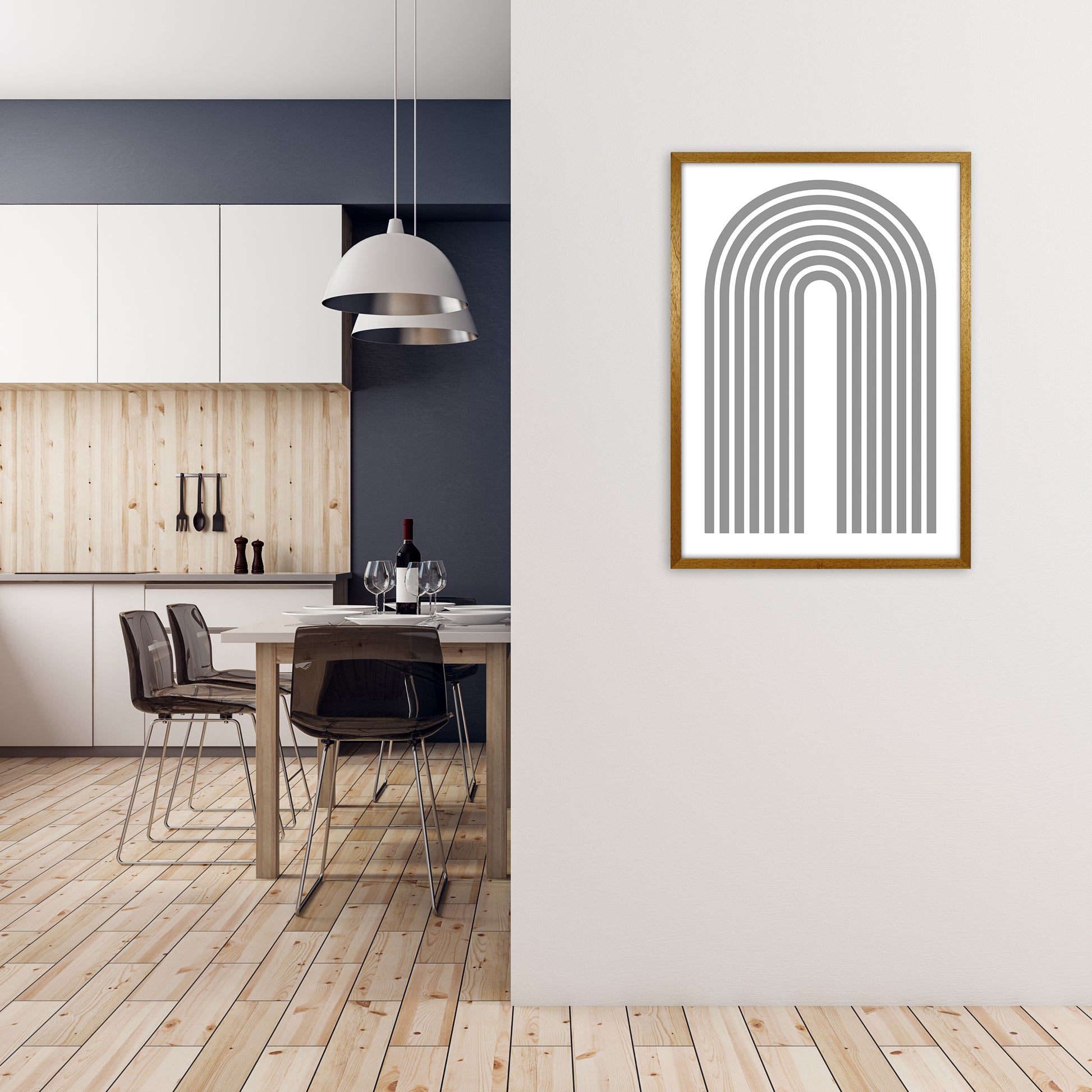 Grey Modern Rainbow Original A1 Print Only