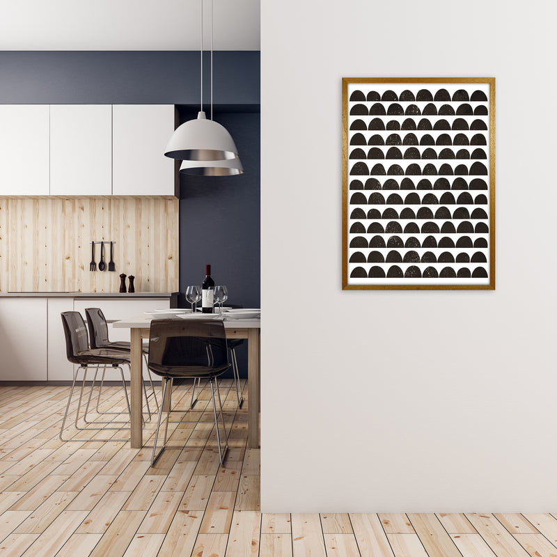 Half Moon Black Texture Original A1 Print Only