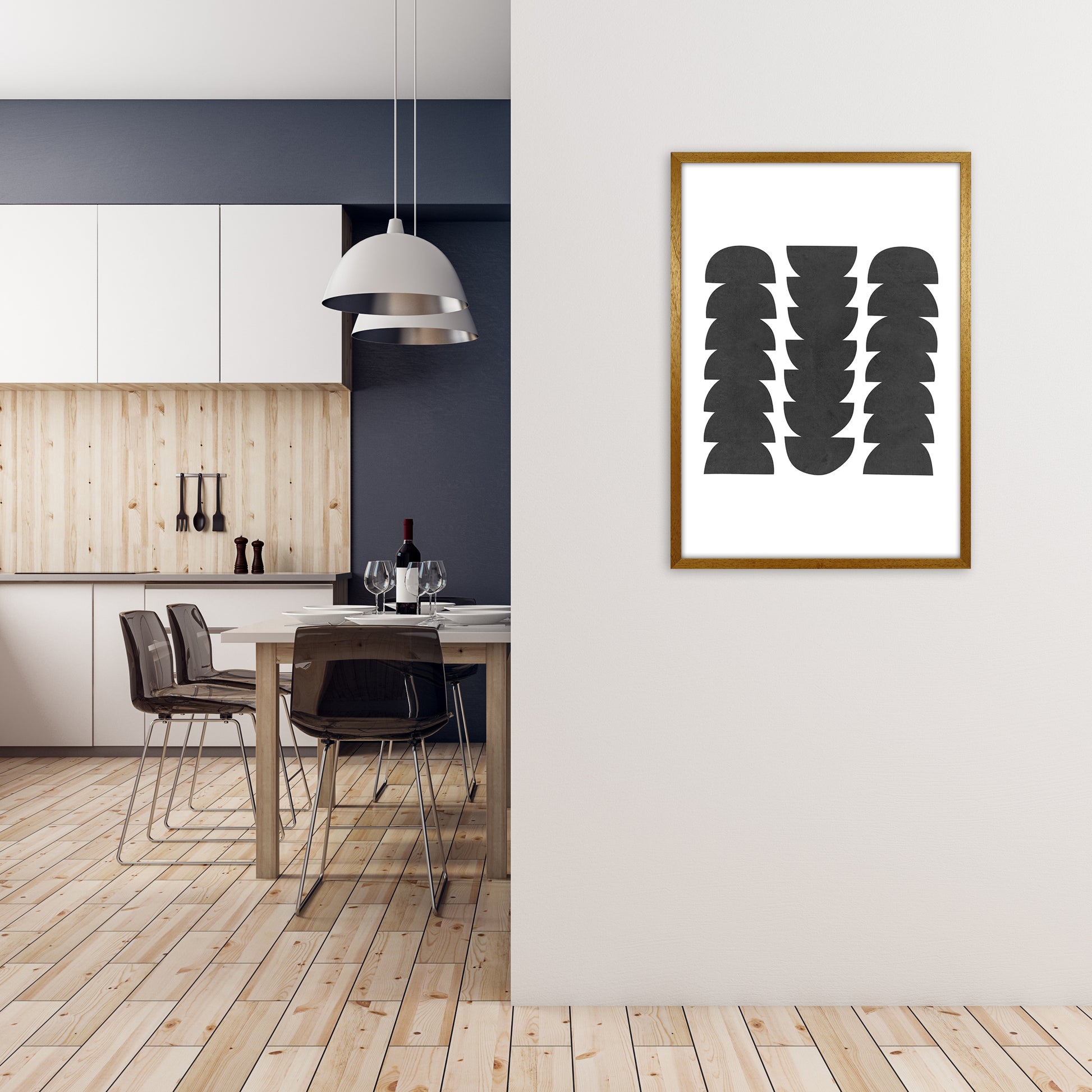 Mid Century Modern Abstract Grunge A1 Print Only