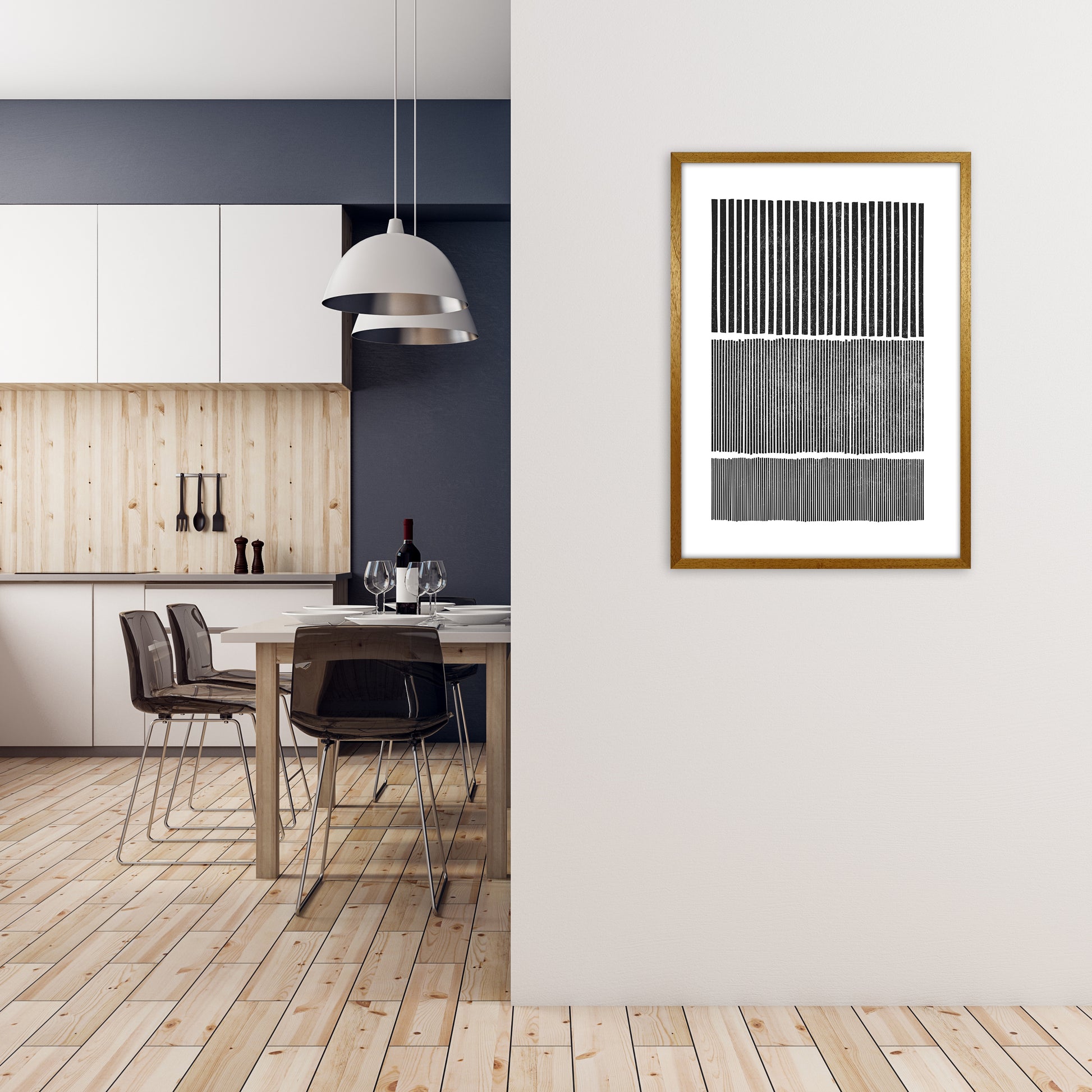 Mid Century Modern Lines Original A1 Print Only