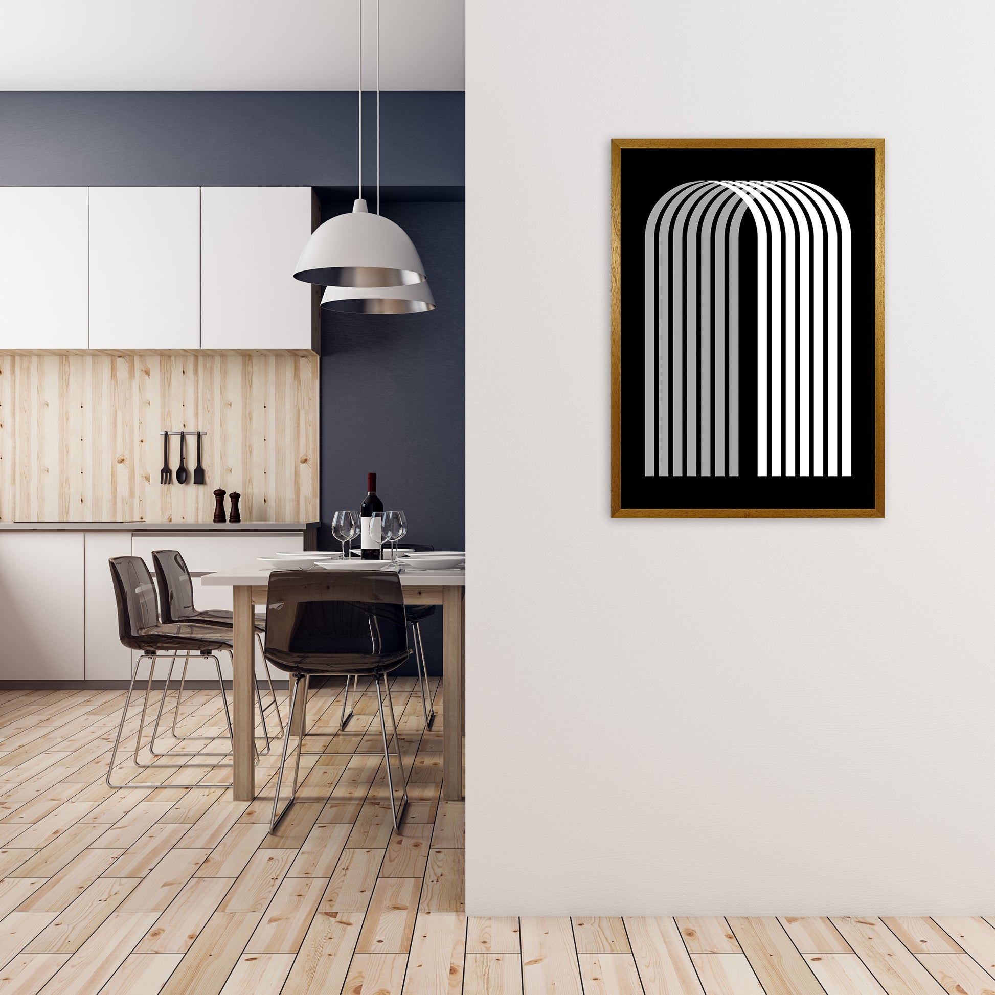 Modern BW Geometric Original A1 Print Only