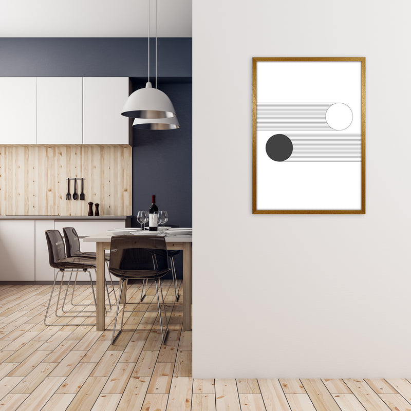 Mid Century Bauhaus Abstract Black and White A1 Print Only