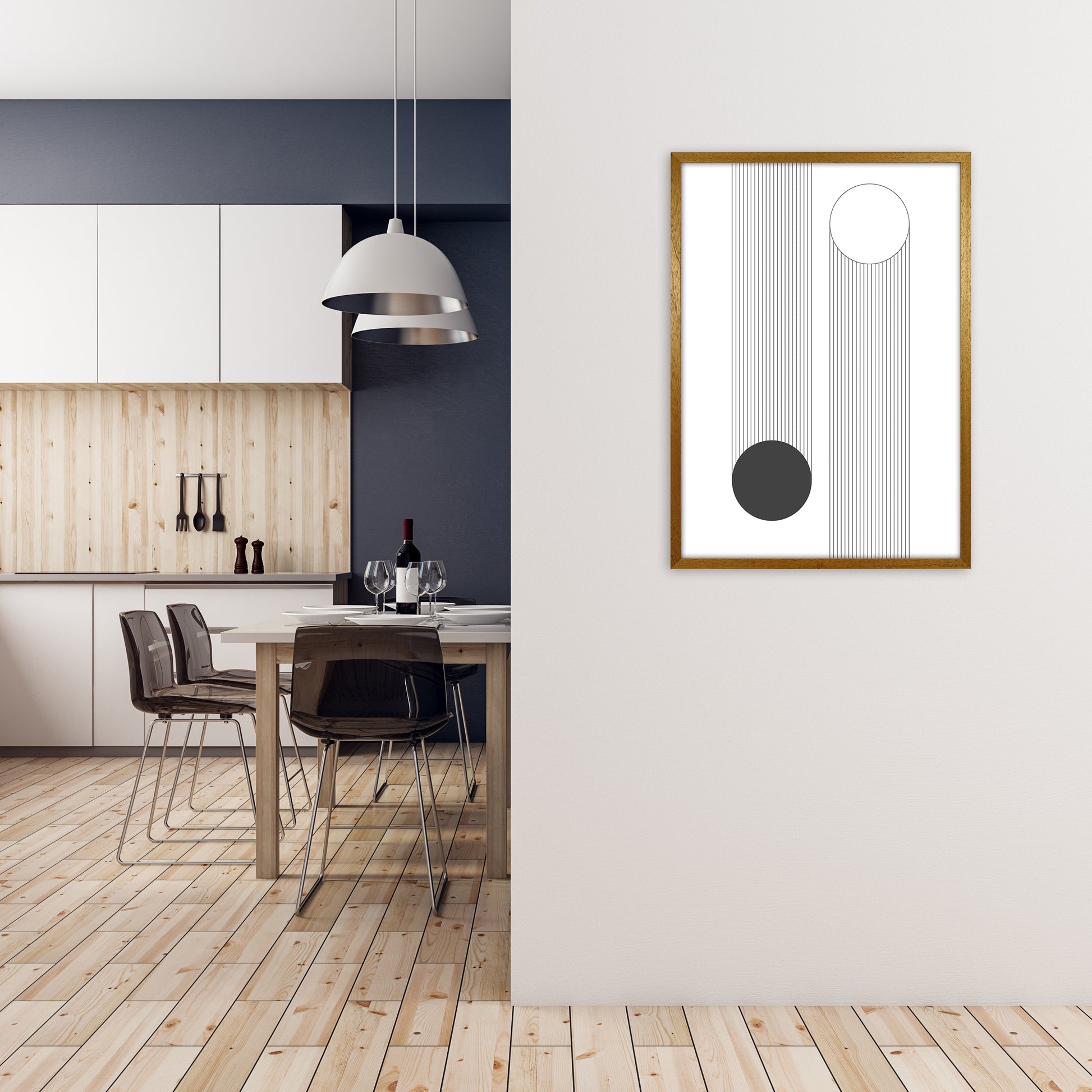 Mid Century Bauhaus Verticle Original A1 Print Only