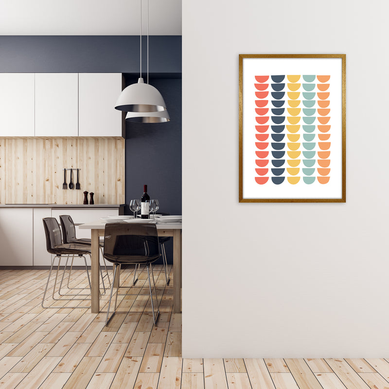 Retro Multicolor Half Circles Original A1 Print Only