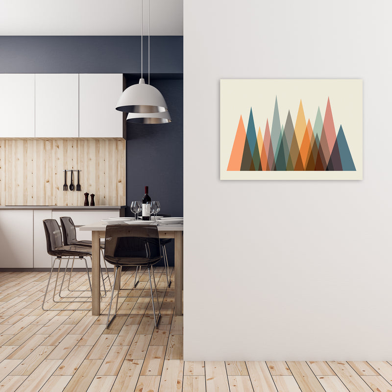 Mid Century Abstract Mountain Original A1 Black Frame