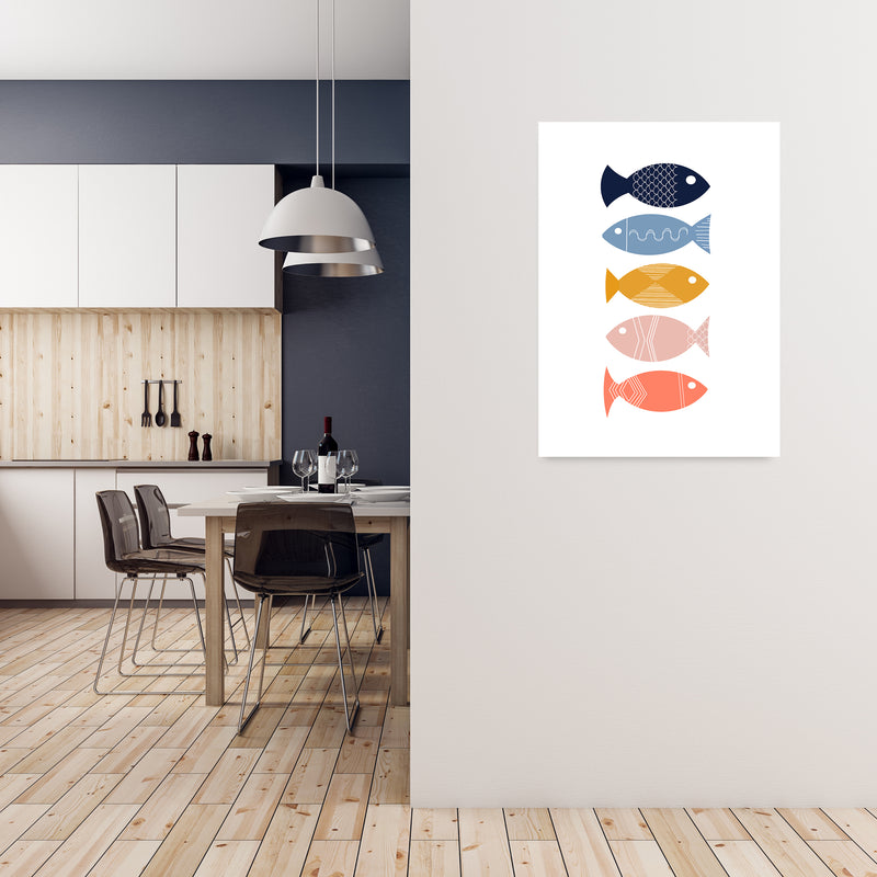 Scandi Mid Mod Fish Original A1 Black Frame