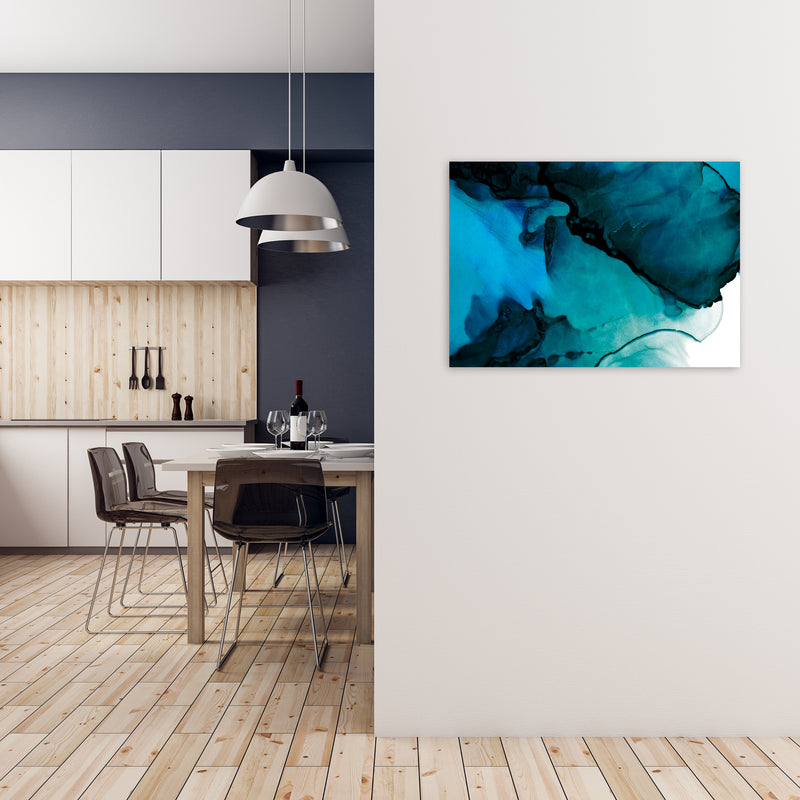 Blue Inspiration Watercolor Original A1 Black Frame