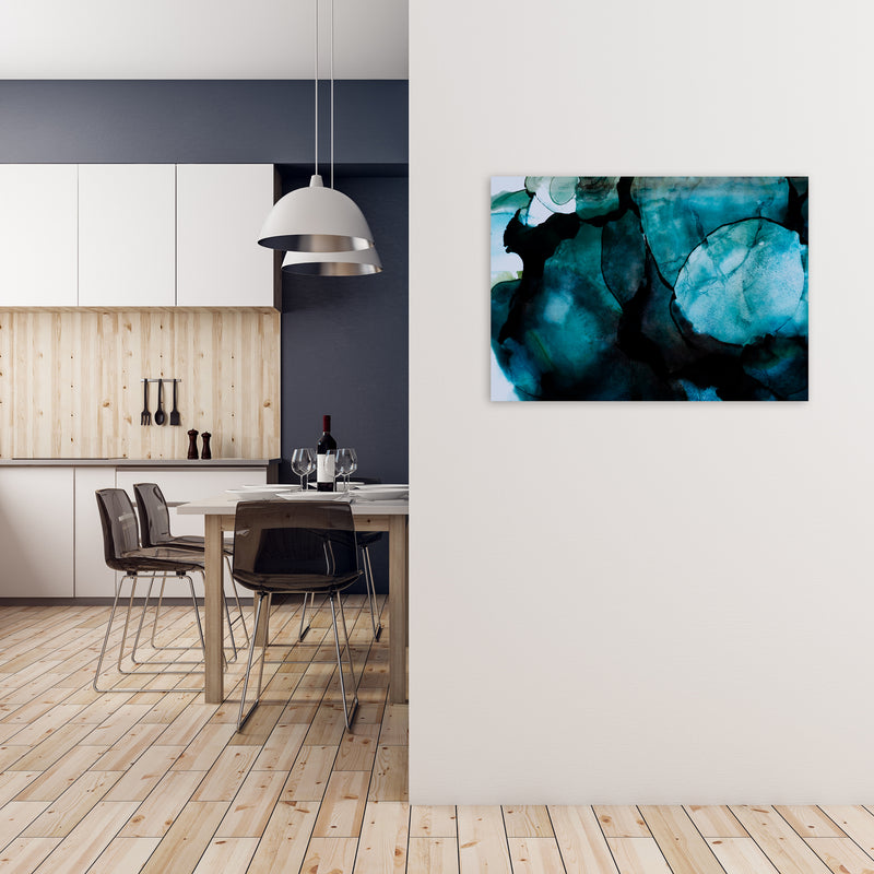 Dark Blue Watercolor Original A1 Black Frame