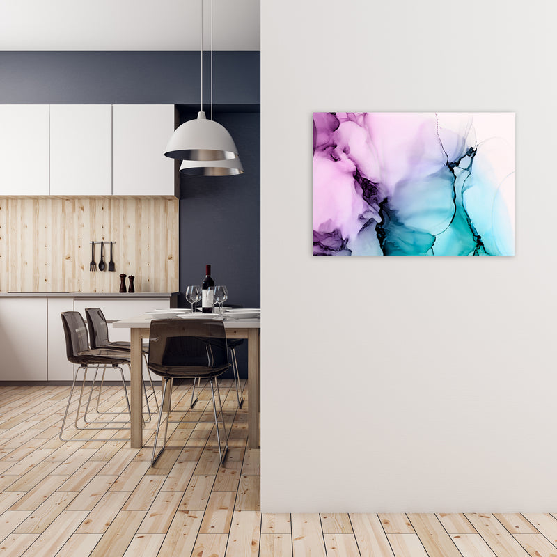 Purple Blue Watercolor Original A1 Black Frame