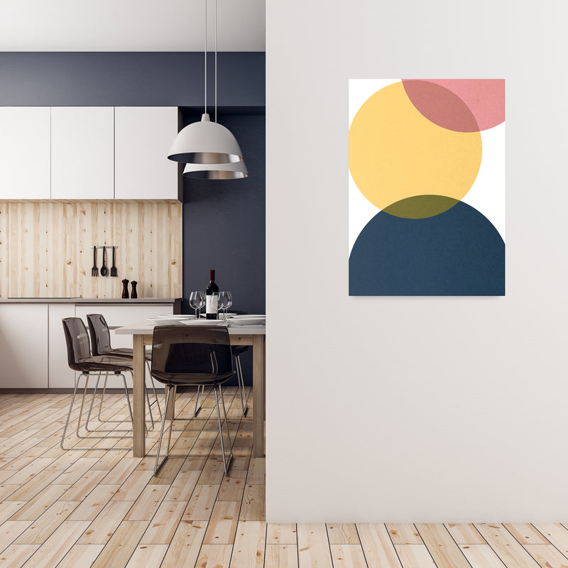 Blue Yellow Pink Pebbles Original A1 Black Frame