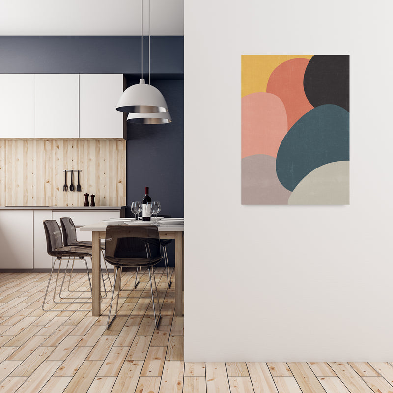 Colorful Abstract Shapes Original A1 Black Frame