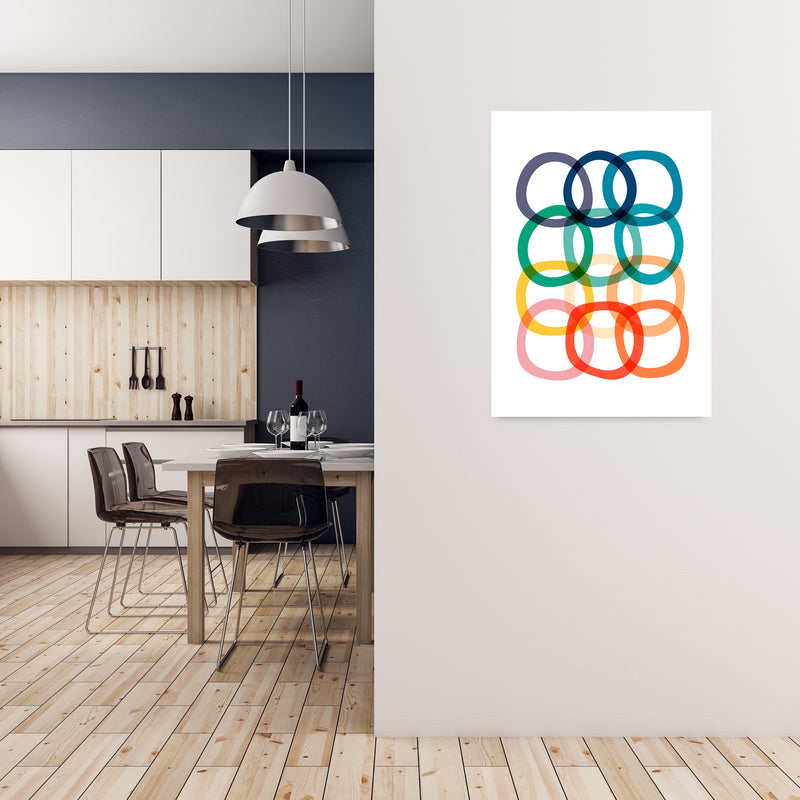 Colorful Rings Print A1 Black Frame
