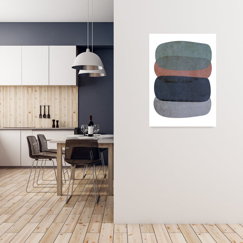 Earth Tones Soft Abstract Shapes A1 Black Frame