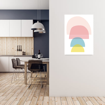 Four Coloured Half Pebbles Original A1 Black Frame