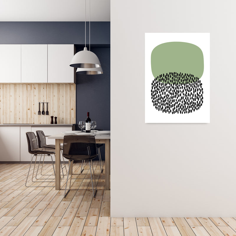 Green and Black Abstract Original A1 Black Frame