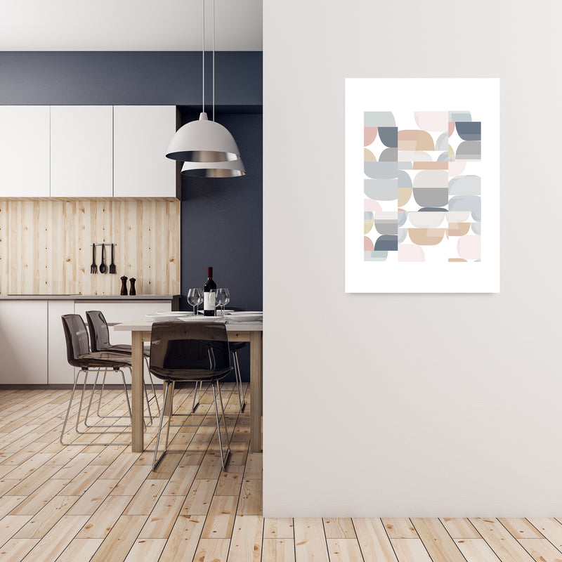Light Desaturated Abstract Wall Art A1 Black Frame