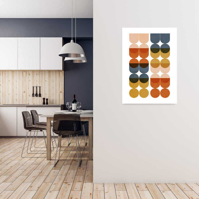 Mid Century Modern Colorful Original A1 Black Frame