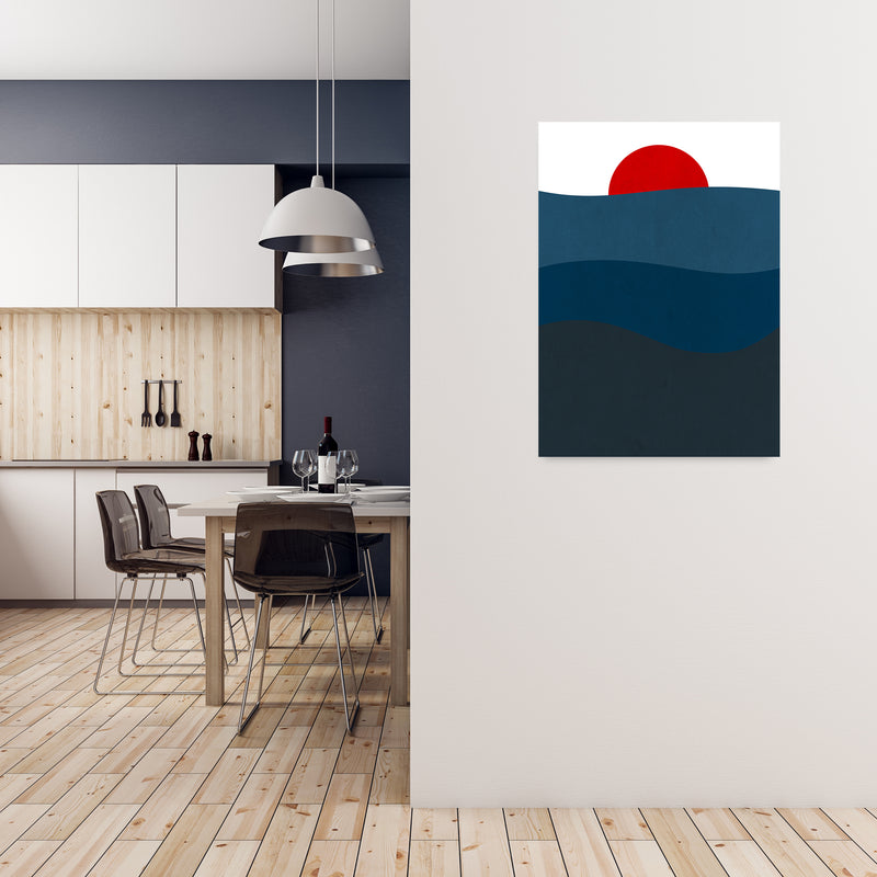 Red Blue Sunset Original A1 Black Frame