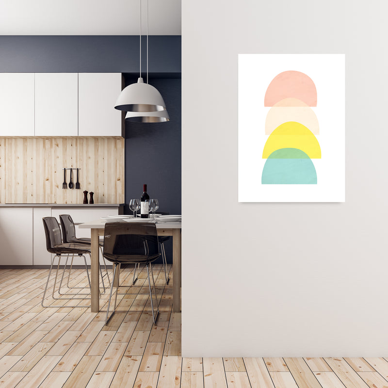 Semi Circle Summer Colours Original A1 Black Frame