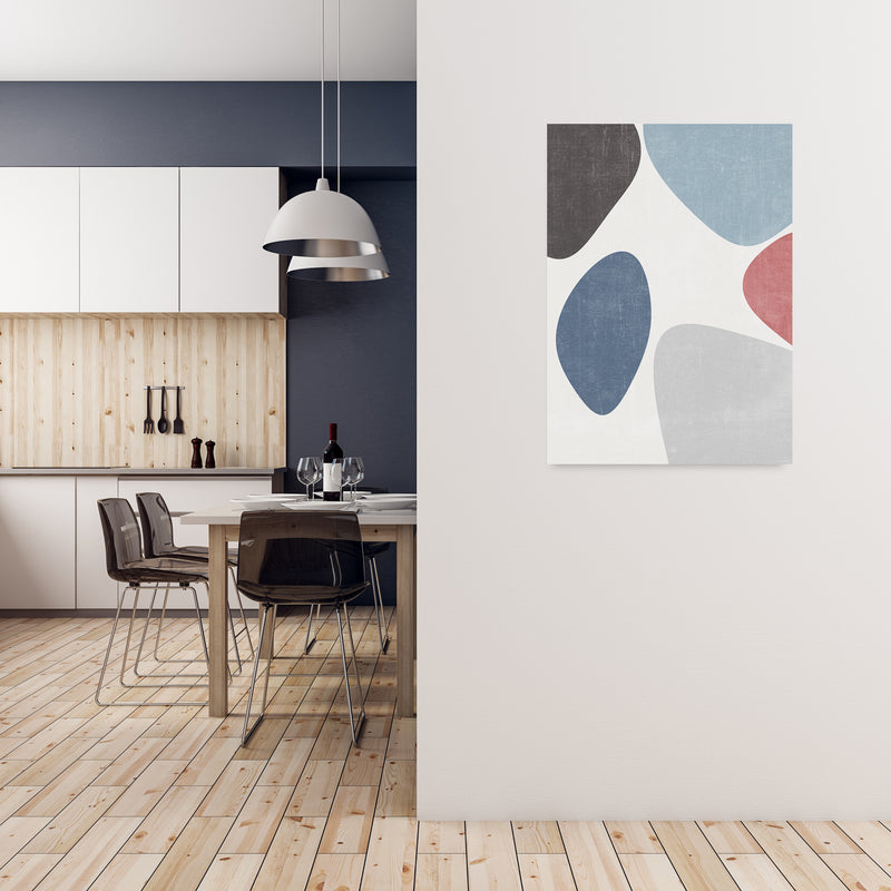 Blues Abstract Wall Art Original A1 Black Frame