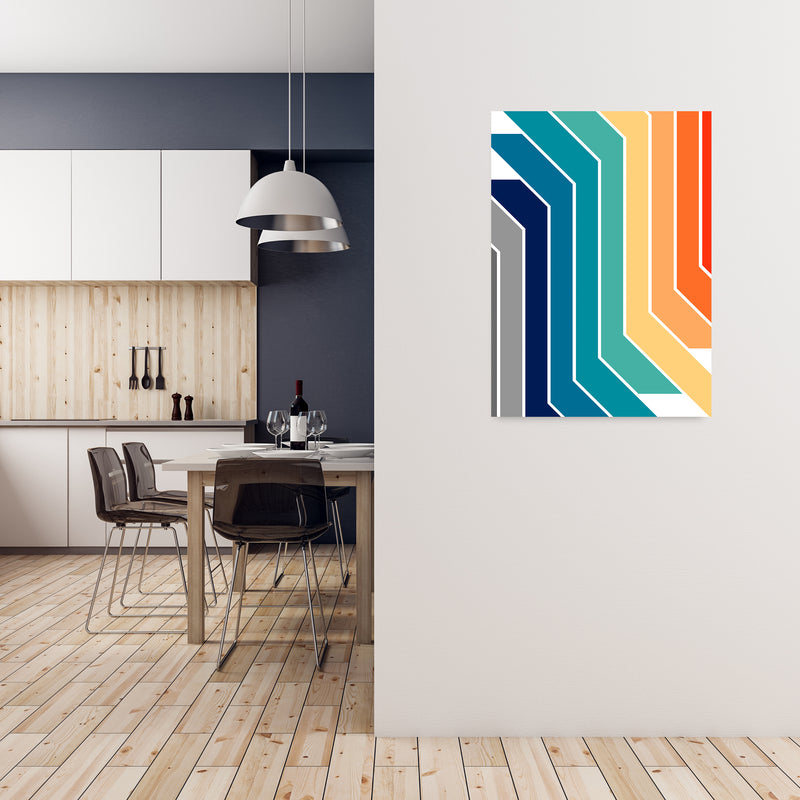 Modern Rainbow Stripes B A1 Black Frame