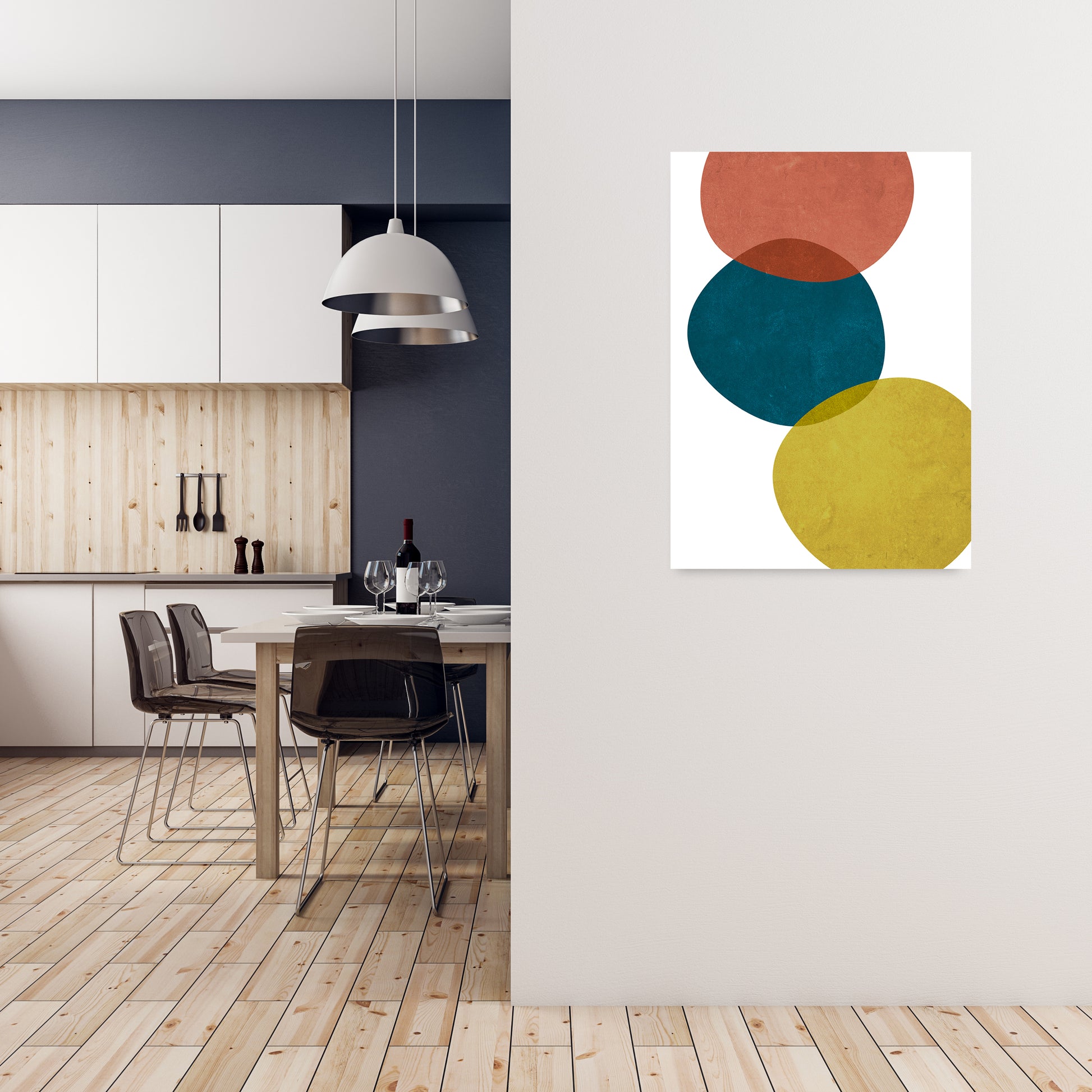 Abstract Shapes Prints A A1 Black Frame
