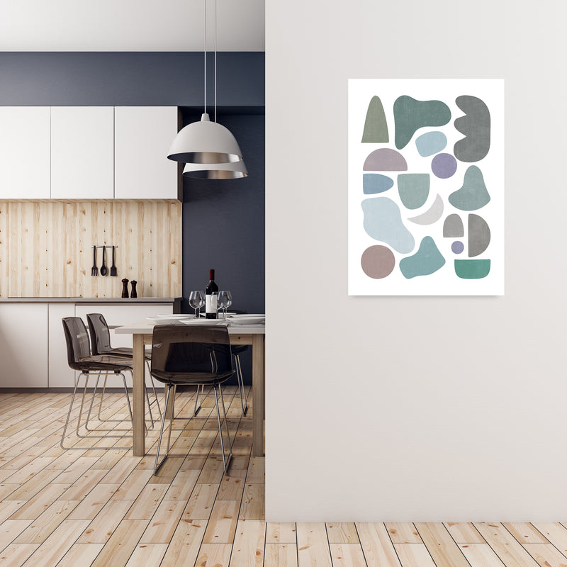 Abstract Terrazzo Shapes B A1 Black Frame