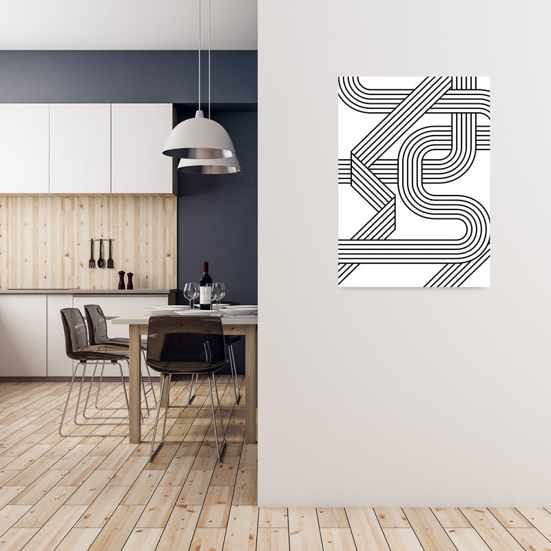 Black and White Geometric Patterns A A1 Black Frame