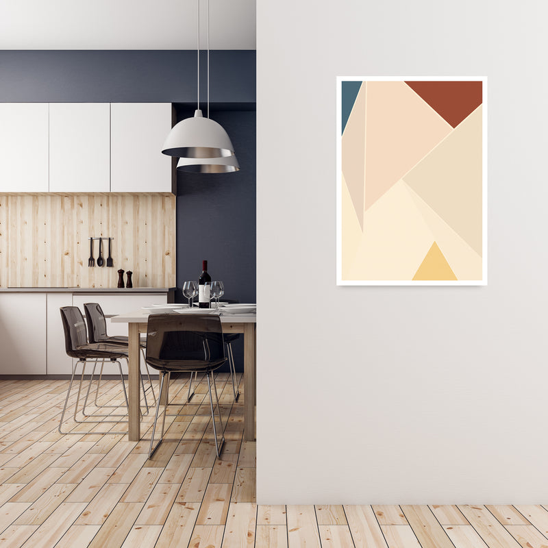 Colour Block Mid Century Art Print A A1 Black Frame