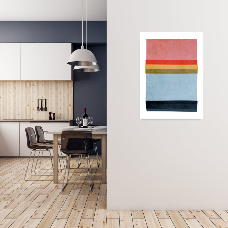 Colourful Abstract Shapes Wall Art B A1 Black Frame