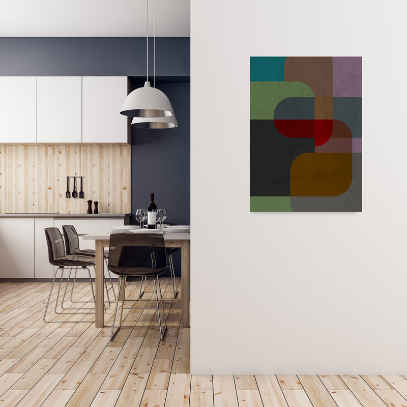Dark Colourful Abstract Print B A1 Black Frame