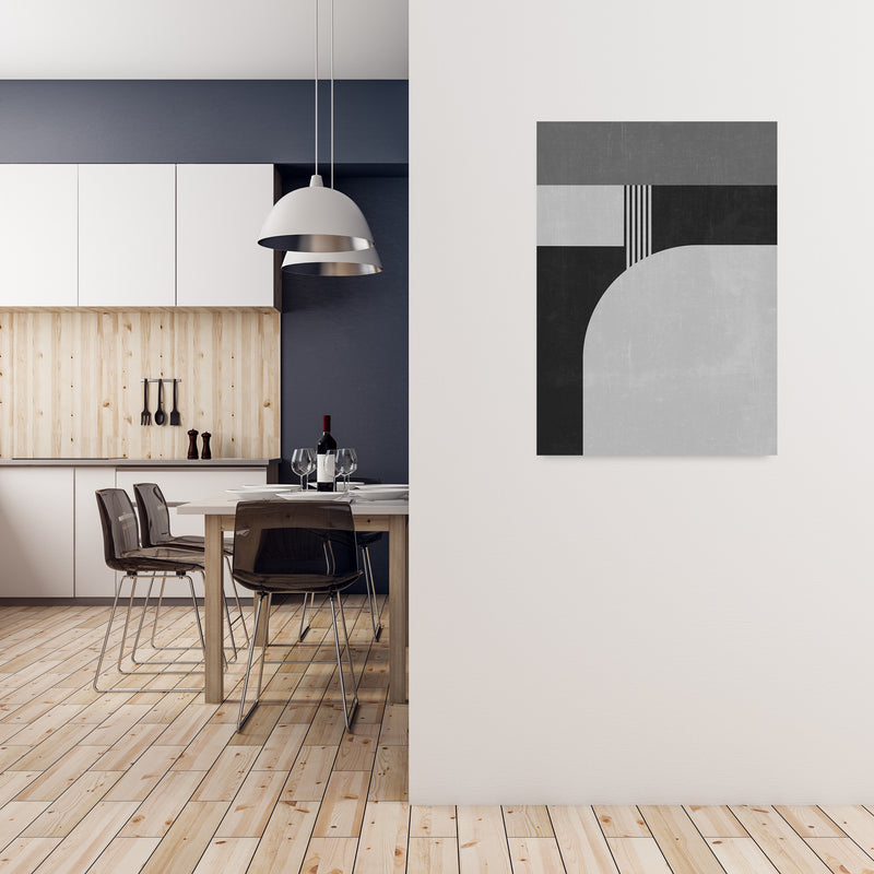 Mid Century Black and White Print A A1 Black Frame