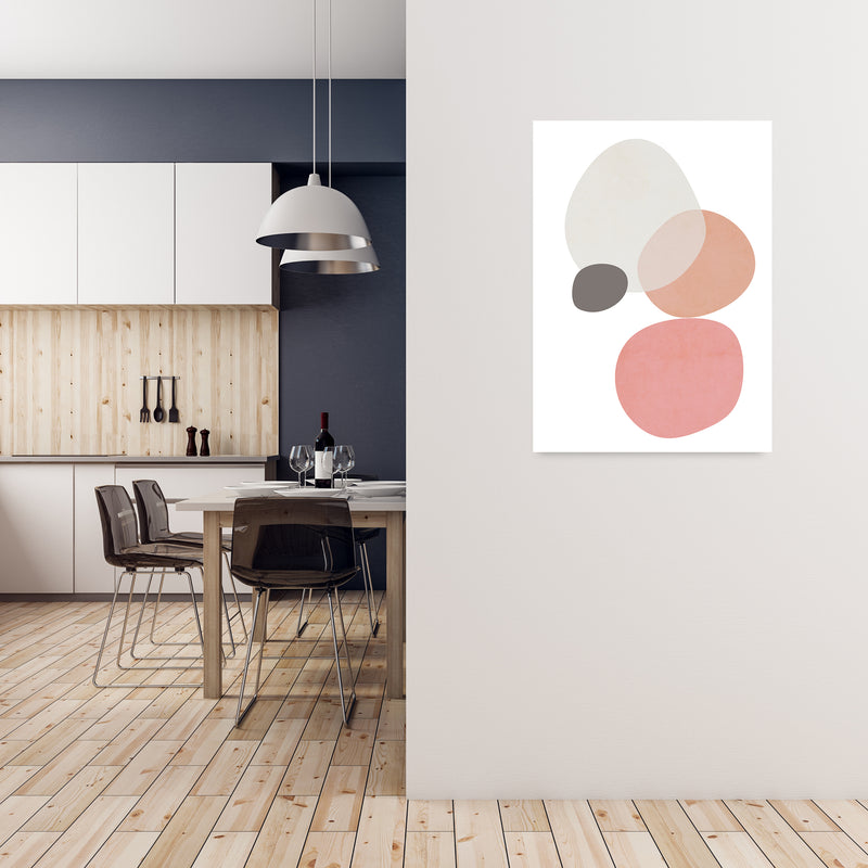 Pink and Grey Nursery Wall Art Print B A1 Black Frame