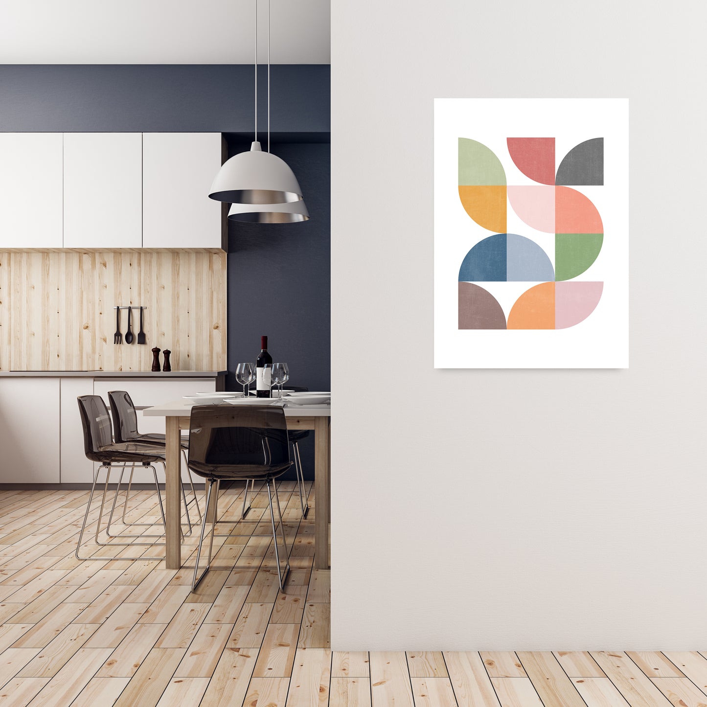 Scandinavian Art Print A A1 Black Frame