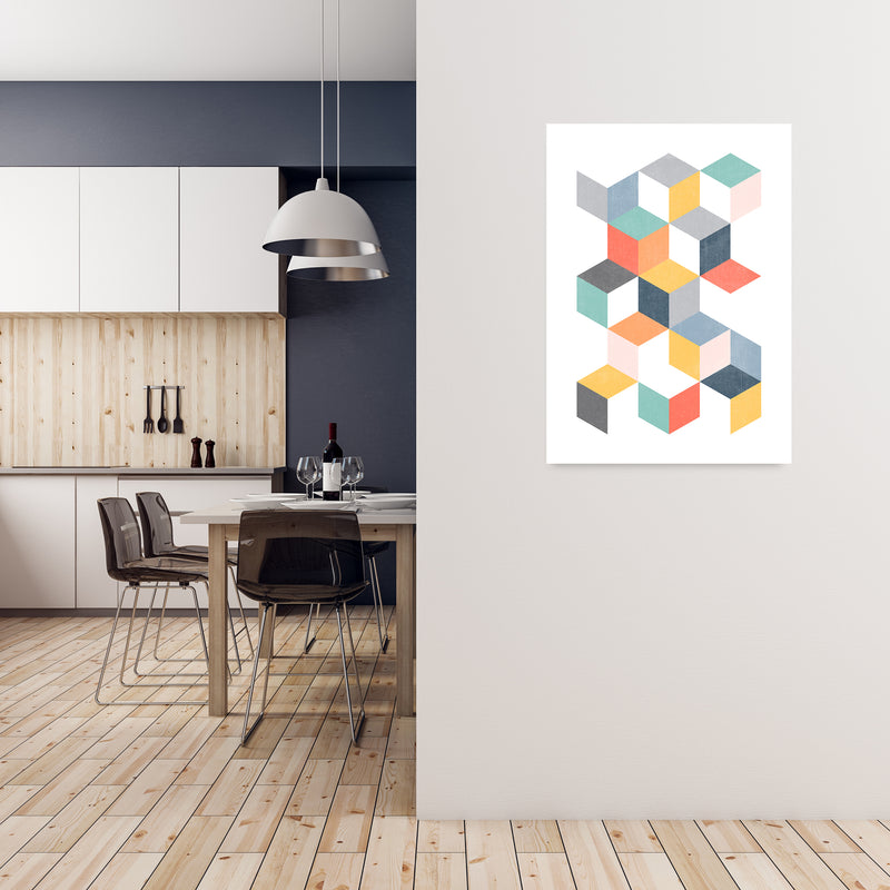 Scandinavian Geometric Print Geo B A1 Black Frame