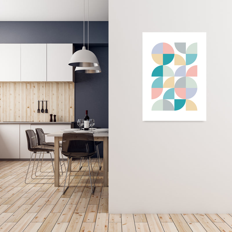 Abstract Pastel Nursery Print A A1 Black Frame