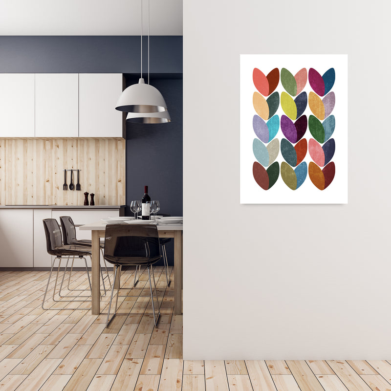 Scandinavian Hearts Wall Art Print A A1 Black Frame