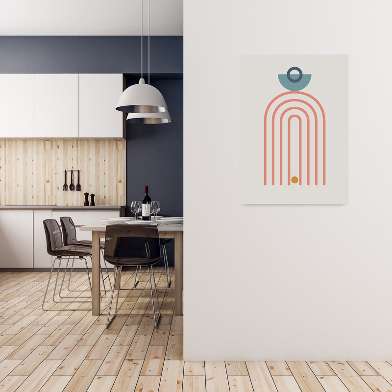 Mid Century Modern Prints on Grey A A1 Black Frame