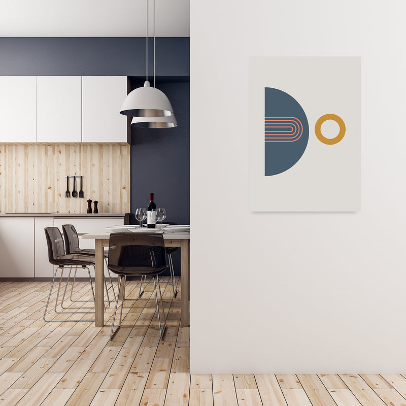 Mid Century Modern Prints on Grey B A1 Black Frame