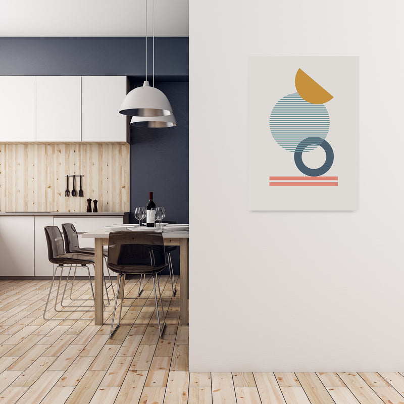 Mid Century Modern Prints on Grey E A1 Black Frame