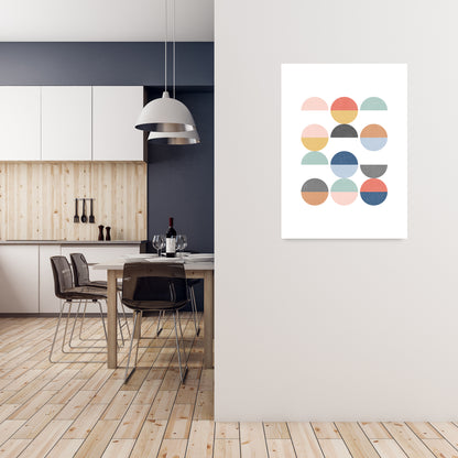 Simple Circles with Texture B A1 Black Frame
