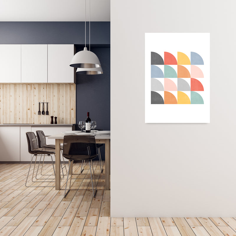 Scandinavian Quarter Circles F A1 Black Frame