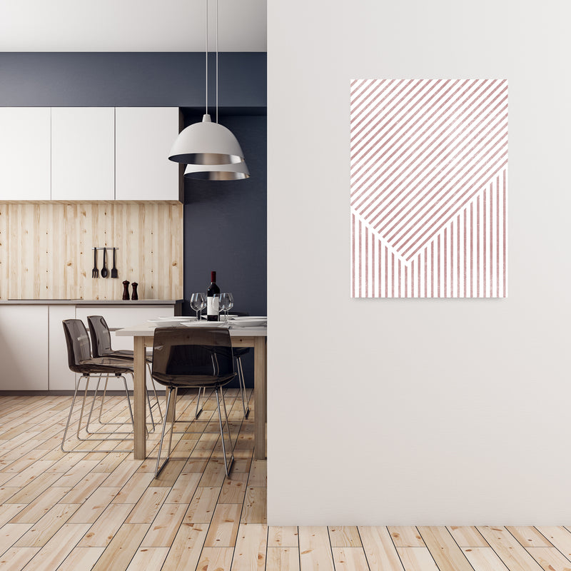 Set of Red Lines Modern Art B A1 Black Frame