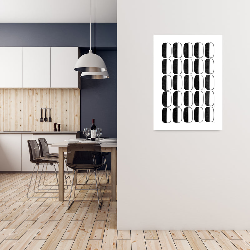 Abstract Coffee Beans Print Original A1 Black Frame
