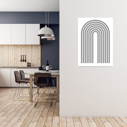 Grey Modern Rainbow Original A1 Black Frame