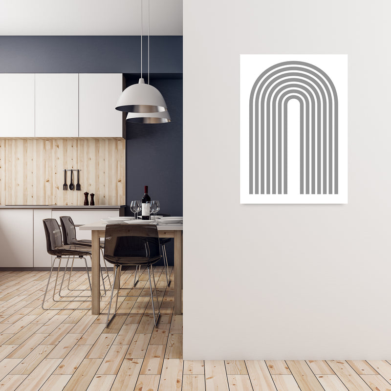 Grey Modern Rainbow Original A1 Black Frame